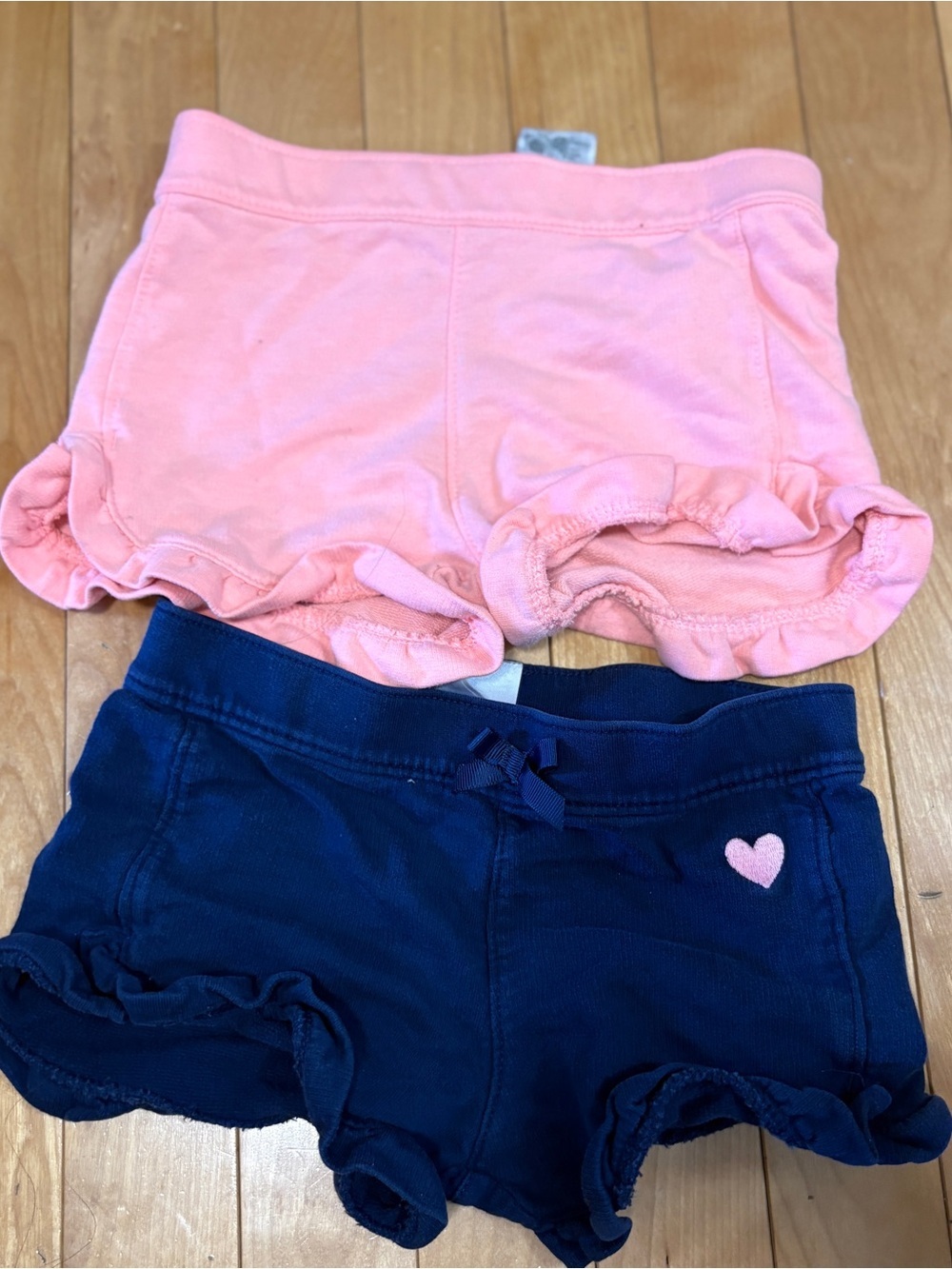 Girls Carters Shorts 4T Pink Blue Ruffle